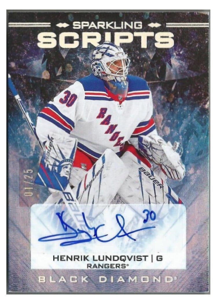 2024-25 Upper Deck Black Diamond Sparkling Scripts Henrik Lundqvist #SS-HL