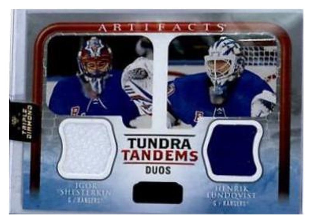 2023-24 Upper Deck Artifacts Tundra Tandems Henrik Lundqvist/Igor Shesterkin #TT-NYR card