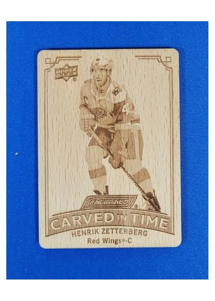 2023-24 Upper Deck Engrained Carved in Time Manufactured Wood Henrik Zetterberg #CT-21 card