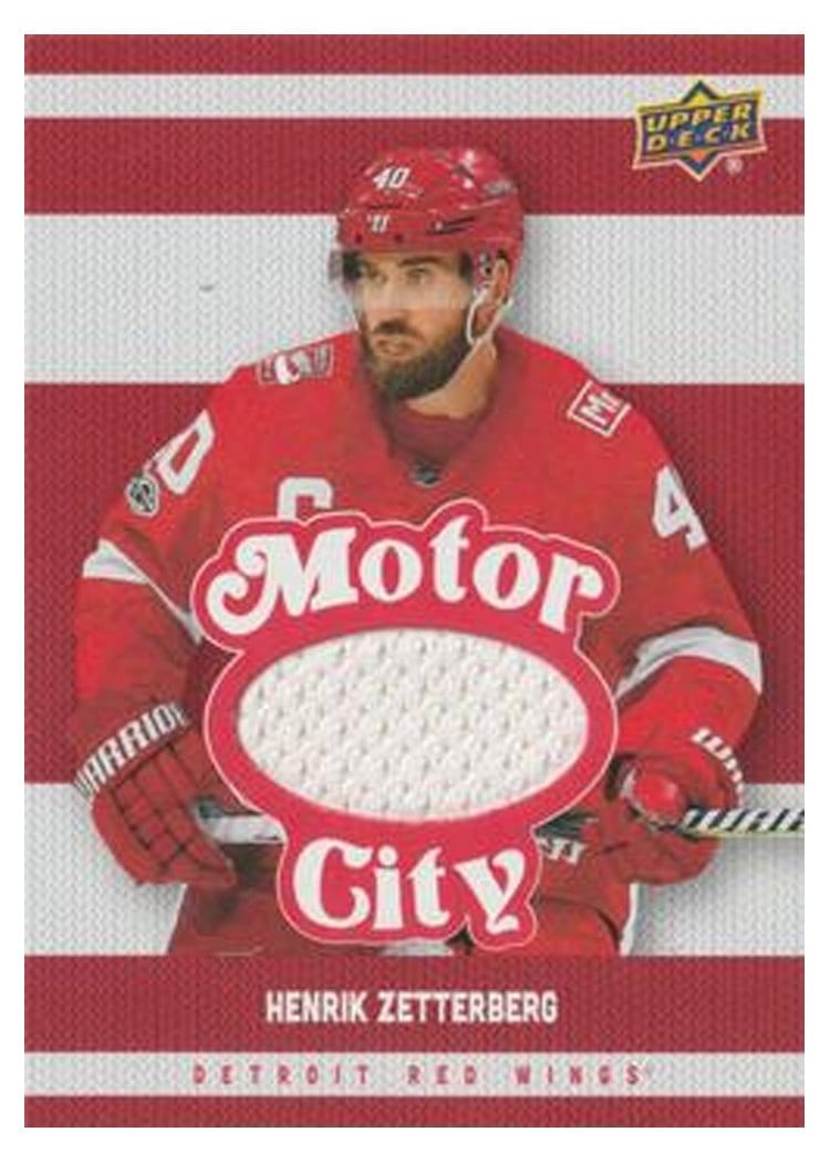 2025-26 Upper Deck Detroit Red Wings Centennial Motor City Premium Materials Henrik Zetterberg #MCM-HZ card