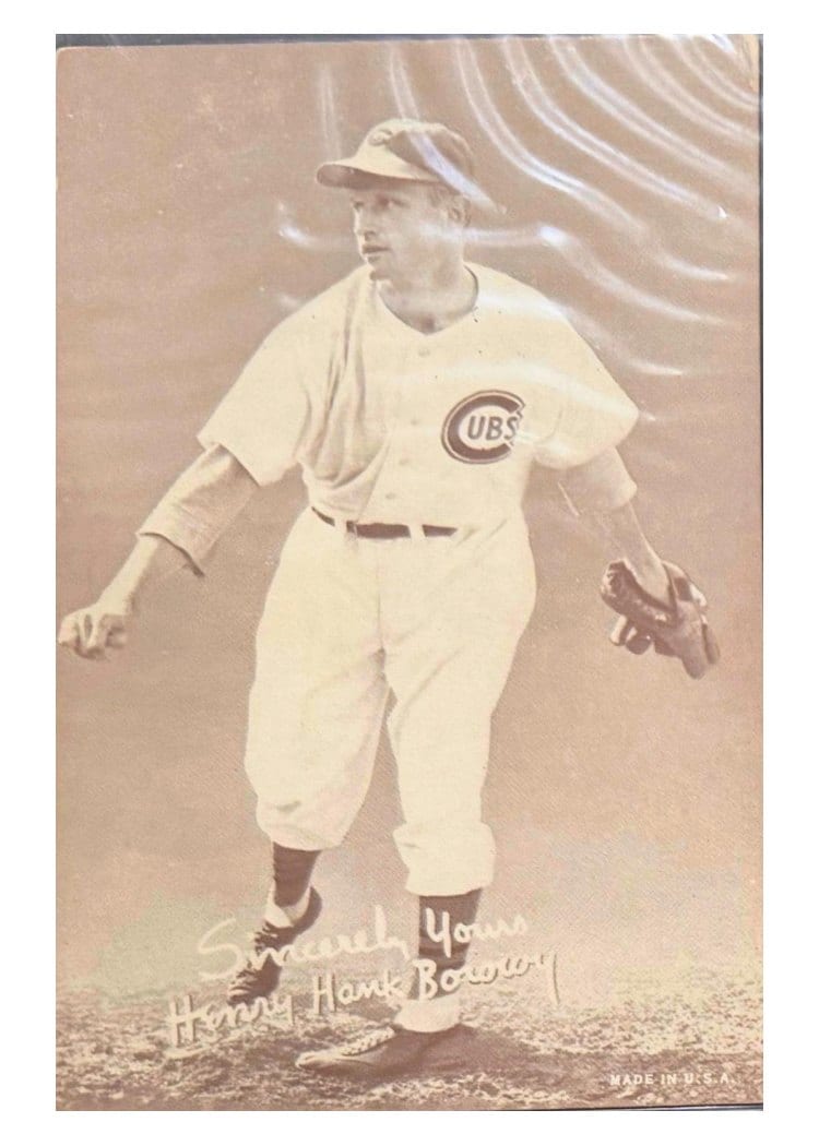 1939 Exhibits Salutation Henry Hank Borowy [Madę In USA Right card
