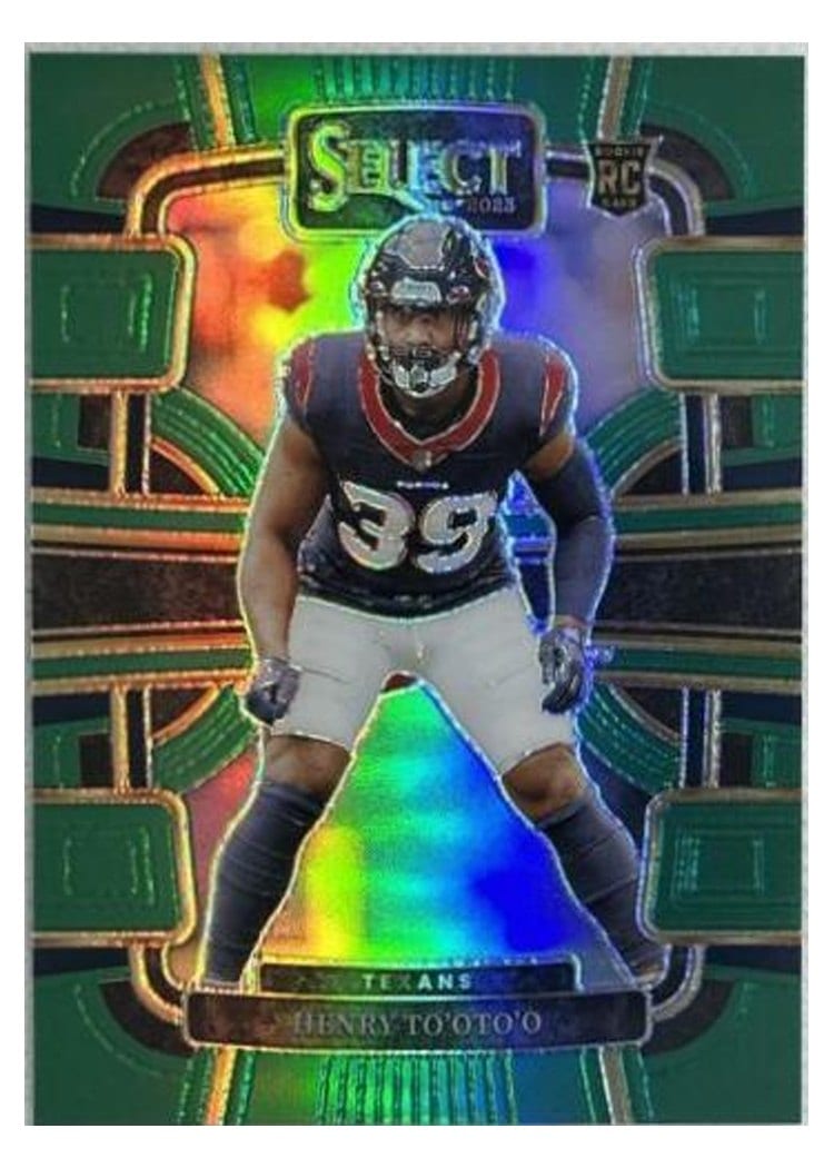 2023 Panini Select Base Set Henry To'oTo'o Green Prizm #39 card