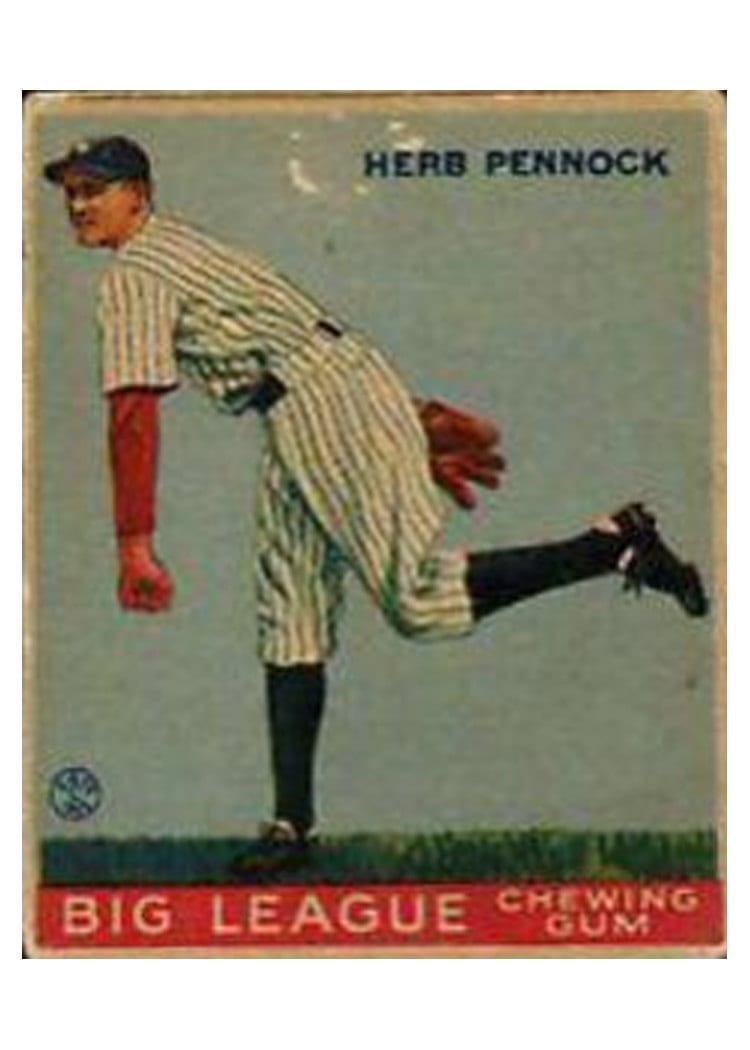 1933 Goudey Herb Pennock #138 card
