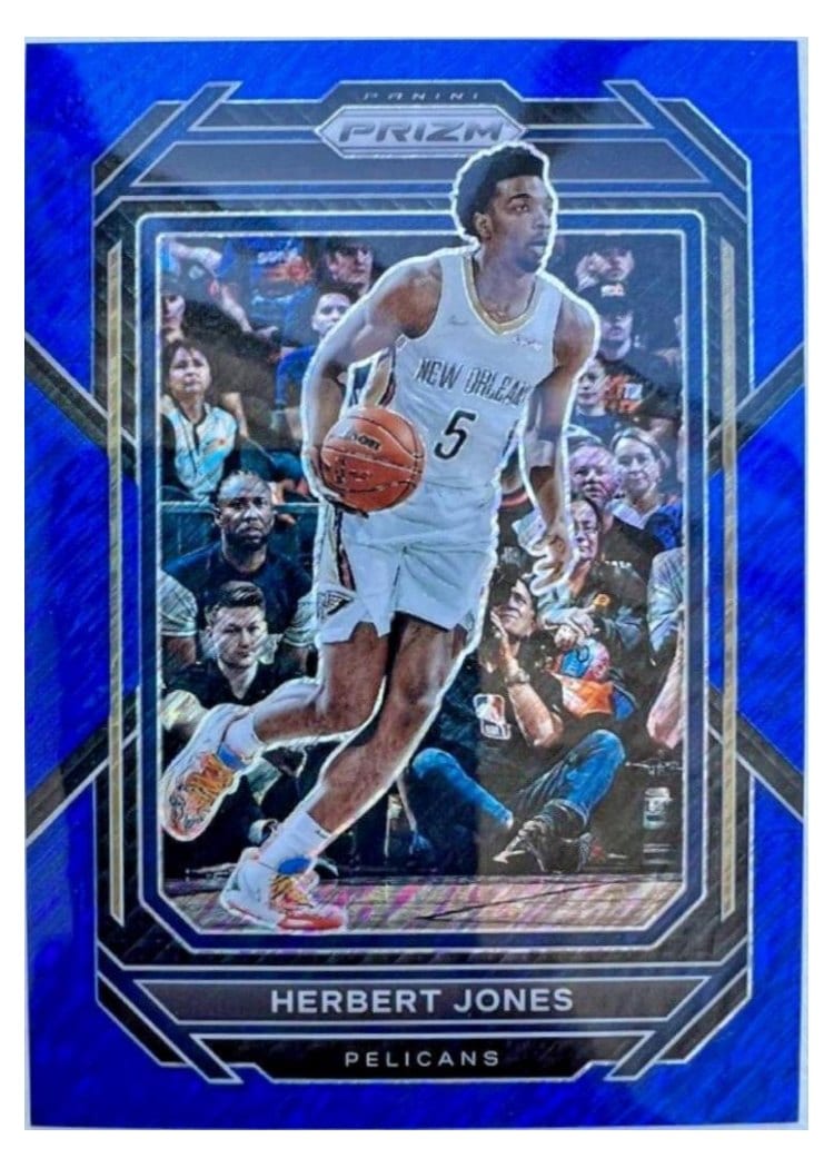 2022-23 Panini Prizm Base Set Herbert Jones Blue Shimmer Prizm #201 card