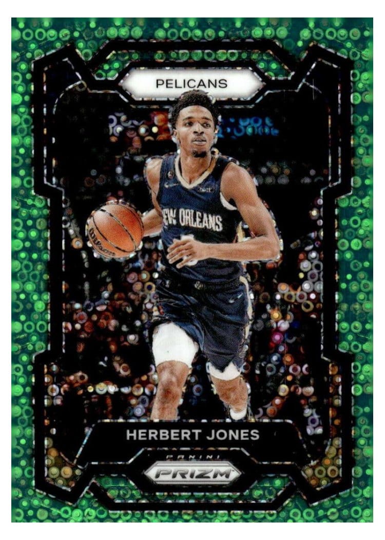 2023-24 Panini Prizm Base Set Herbert Jones Fast Break Neon Green #250 card