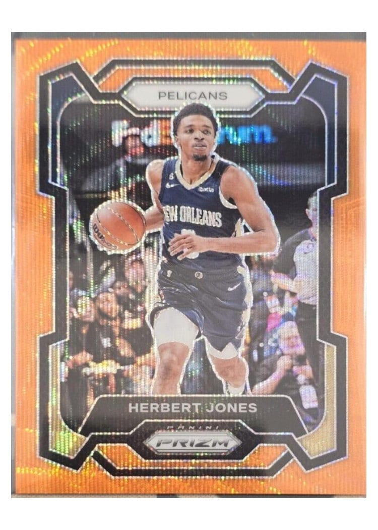 2023-24 Panini Prizm Base Set Herbert Jones Orange Wave #250 card