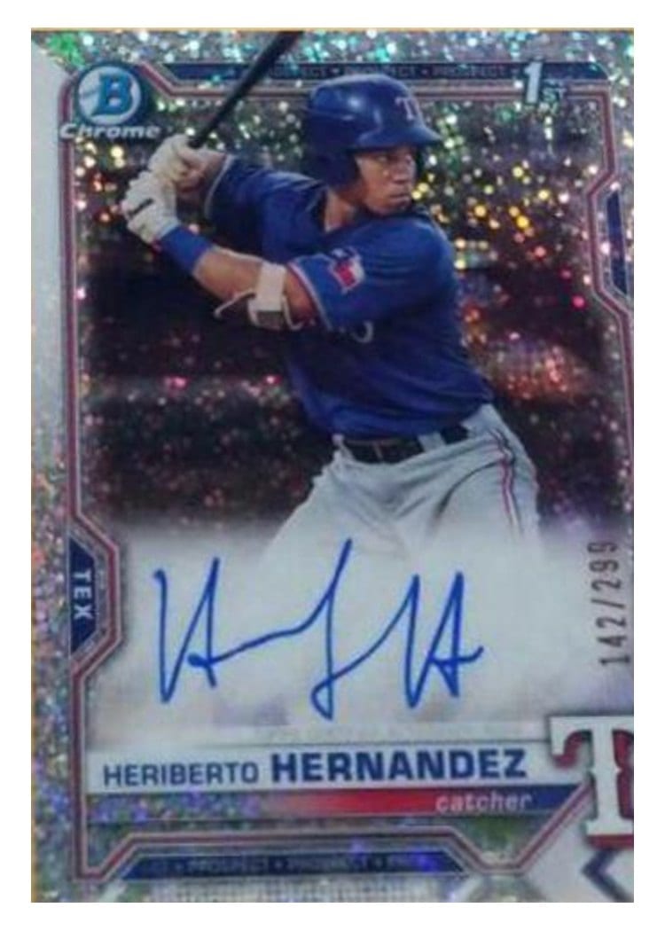 2021 Bowman Chrome Prospect Autographs Heriberto Hernandez #CPA-HH card