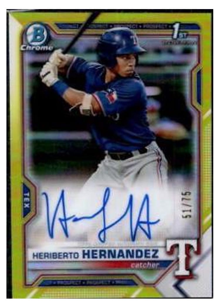 2021 Bowman Chrome Prospect Autographs Heriberto Hernandez #CPA-HH card