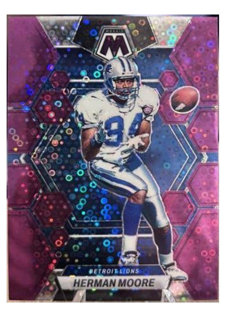 2023 Panini Mosaic Base Set Herman Moore No Huddle Purple #191 card
