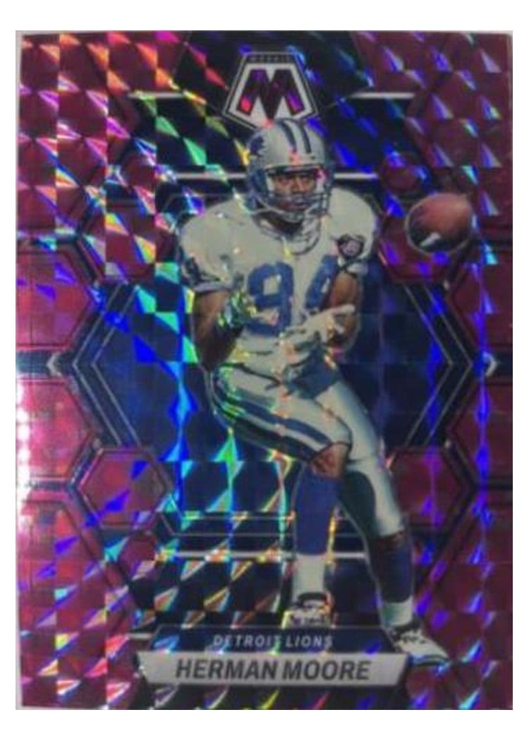 2023 Panini Mosaic Base Set Herman Moore Pink Fluorescent #191 card