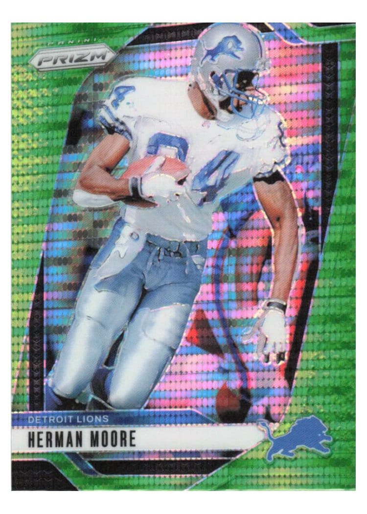 2024 Panini Prizm Base Set Herman Moore Neon Green Pulsar #100 card