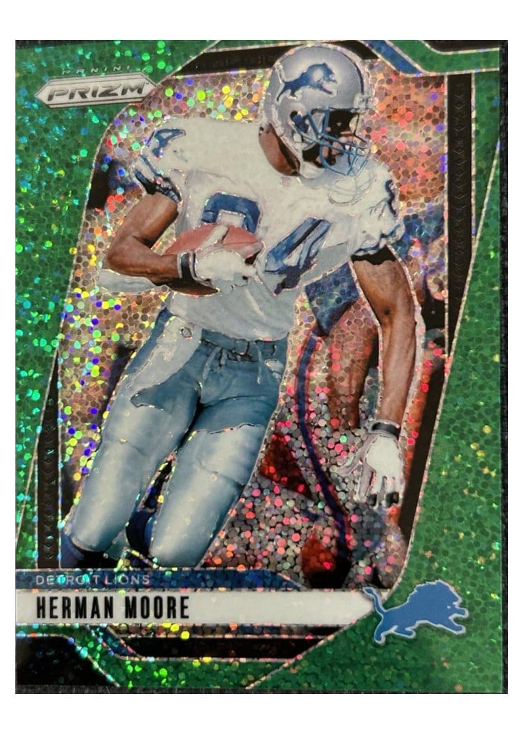 2024 Panini Prizm Base Set Herman Moore Green Sparkle #100 card