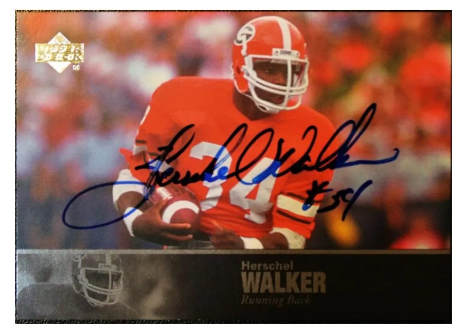 2011 Upper Deck College Legends Autograph Herschel Walker #65 card