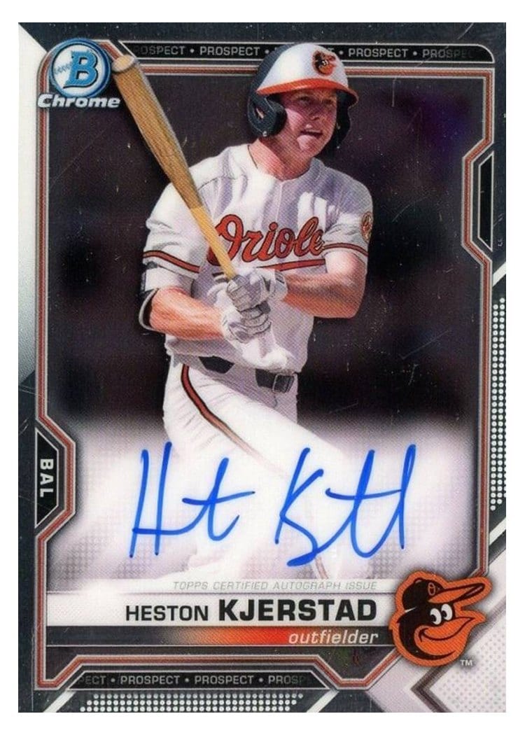 2021 Bowman Chrome Prospect Autographs Heston Kjerstad #CPA-HK card