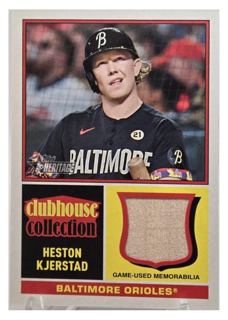 2025 Topps Heritage Clubhouse Collection Relics Heston Kjerstad #CCR-HK card
