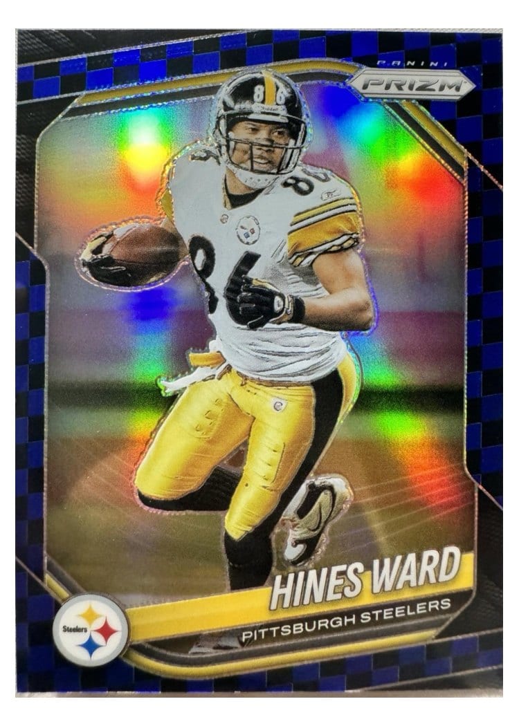2025 Panini Prizm Base Set Hines Ward Black Blue Checker #102 card