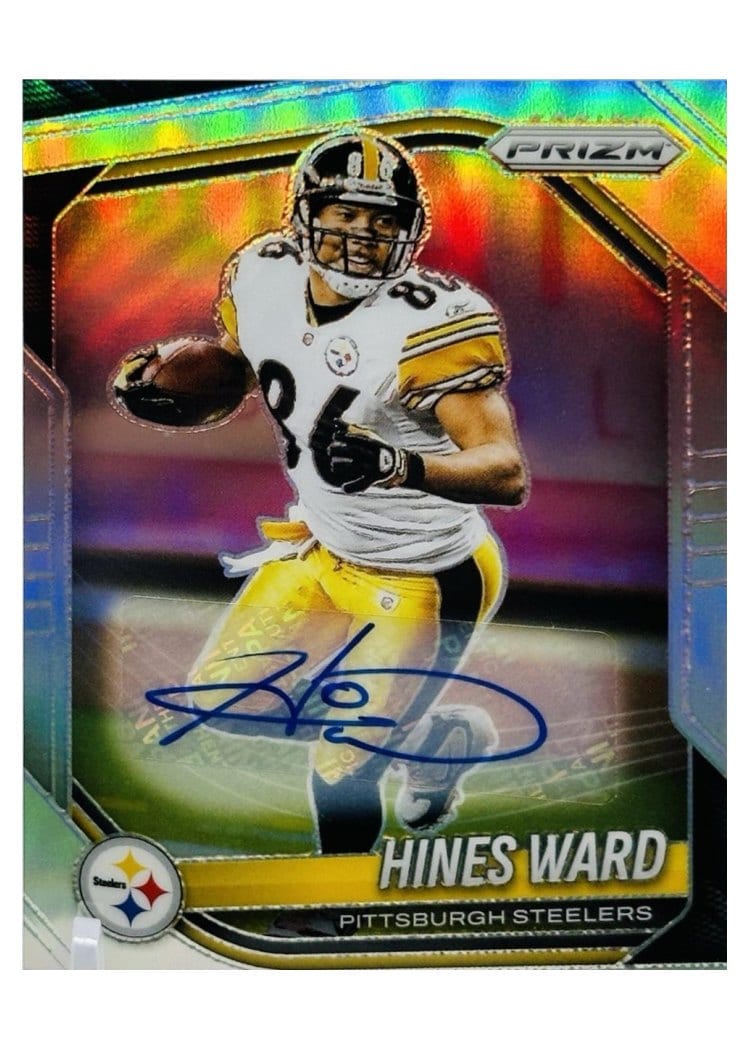 2025 Panini Prizm Base Set Hines Ward Silver Autograph #102 card