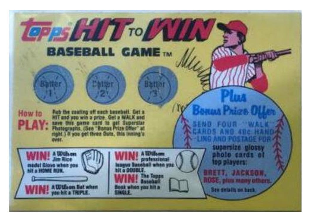 1981 Topps Hit to Win Baseball Game Card card