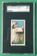 1909 T206 Broad Leaf 460 Home Run Baker card