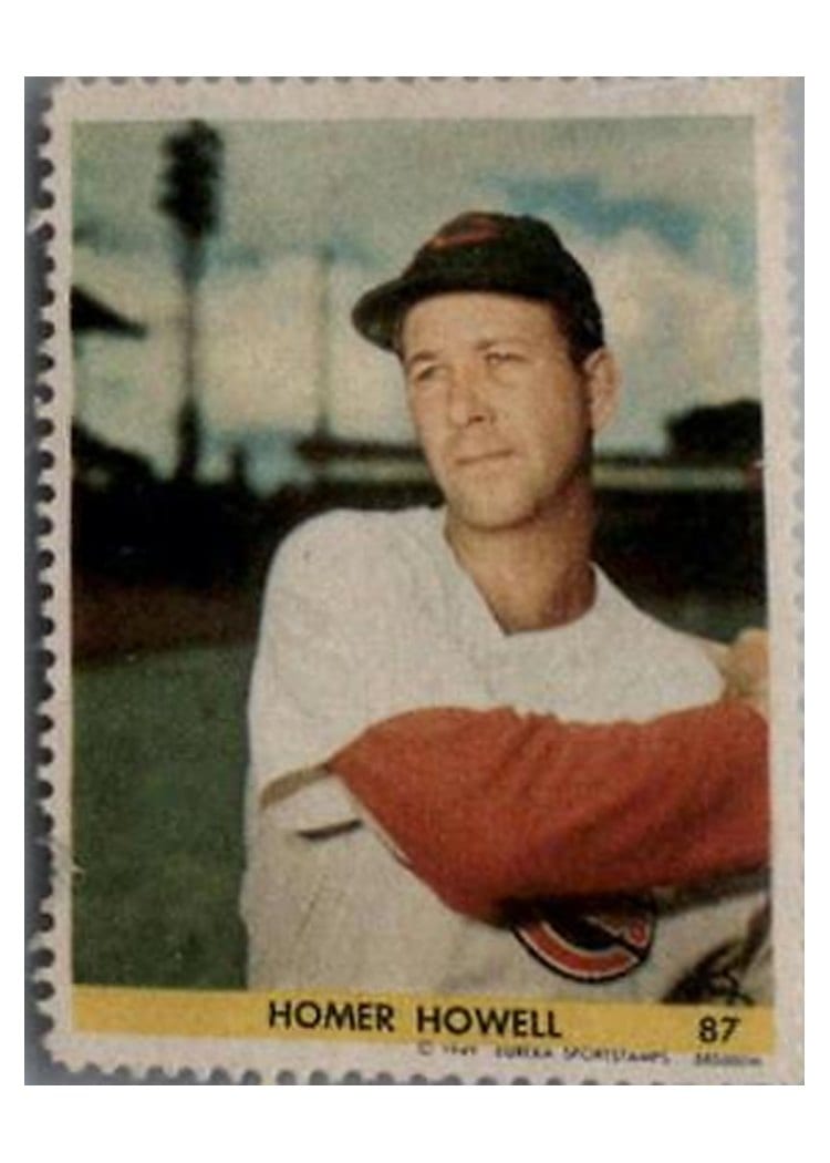 1949 Eureka Sportstamps Homer Howell #87 card