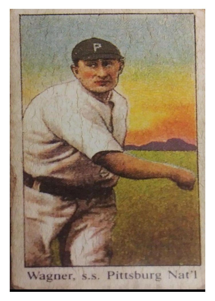 1909 E90-1 American Caramel Honus Wagner Throwing card