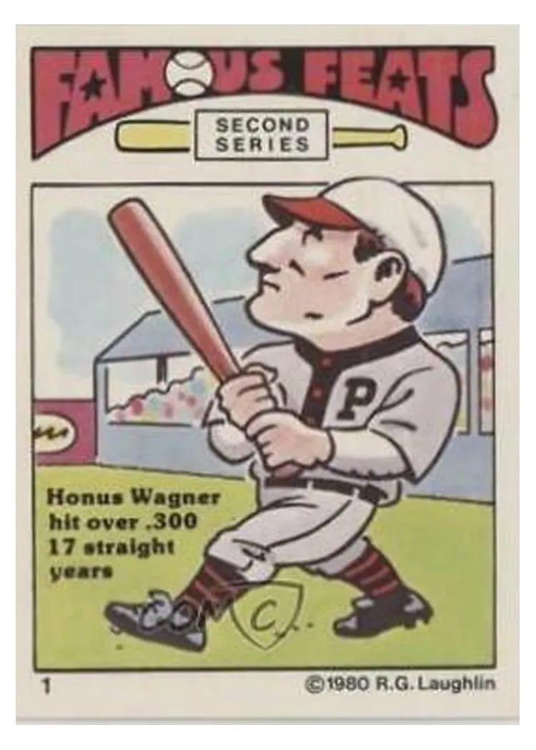 1980 Laughlin Famous Feats Honus Wagner #1 card