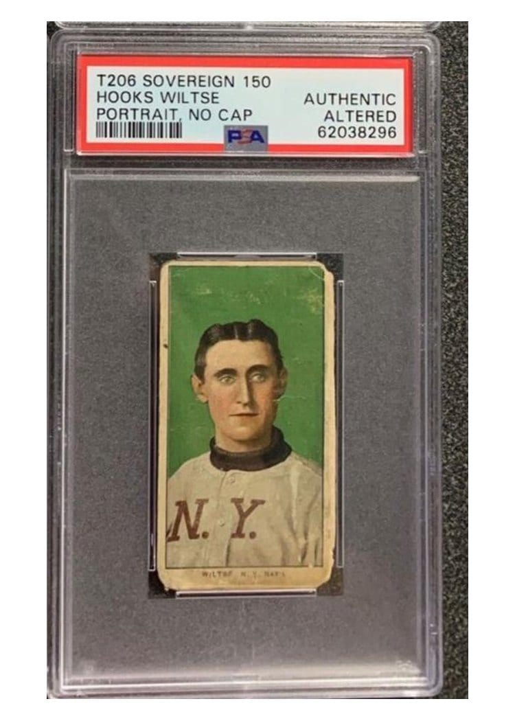 1909 T206 Sovereign 150 Hooks Wiltse Portrait Without Cap card