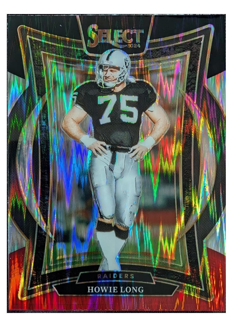 2024 Panini Select Base Set Howie Long Black Red Prizm Shock #60 card