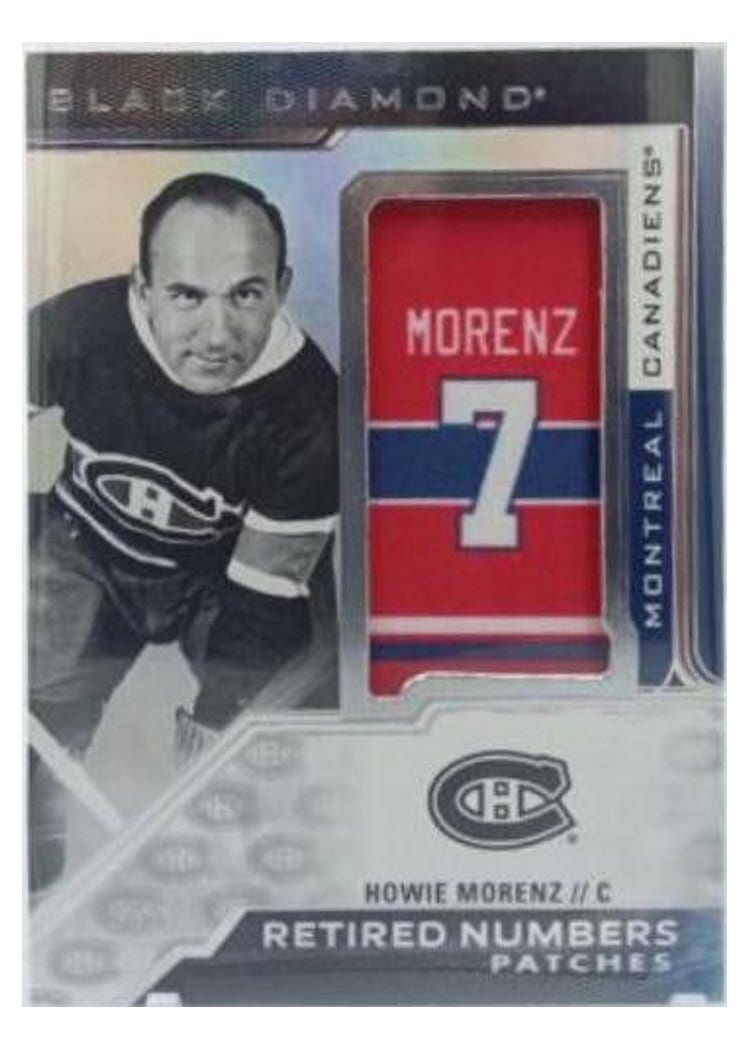 2022-23 Upper Deck Black Diamond Habs Retired Number Patches Howie Morenz #HRN-HM card