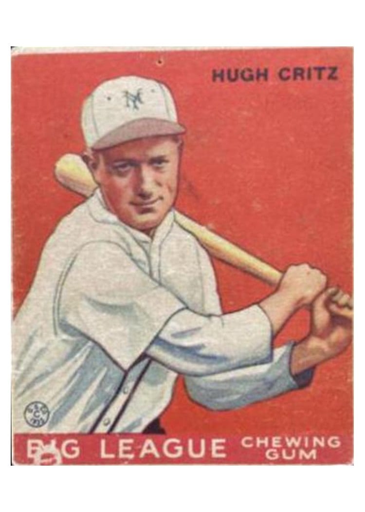 1933 Goudey Hugh Critz #3 card