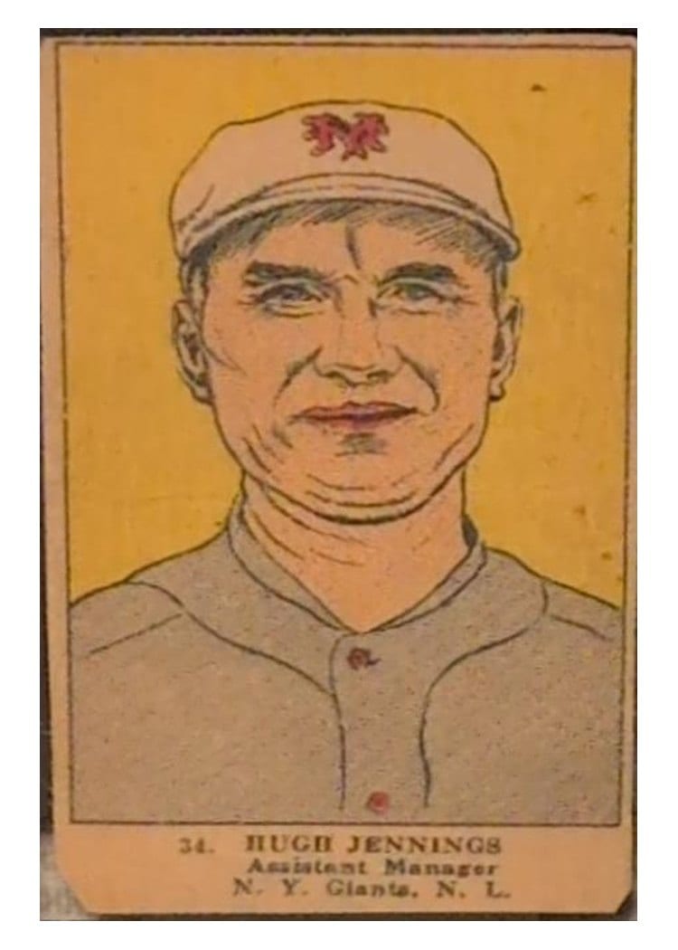 1923 W515 2 Hugh Jennings Hand Cut #34 card