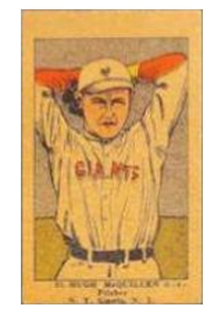 1923 W515 1 Hugh McQuillen McQuillan Hand Cut #33 card