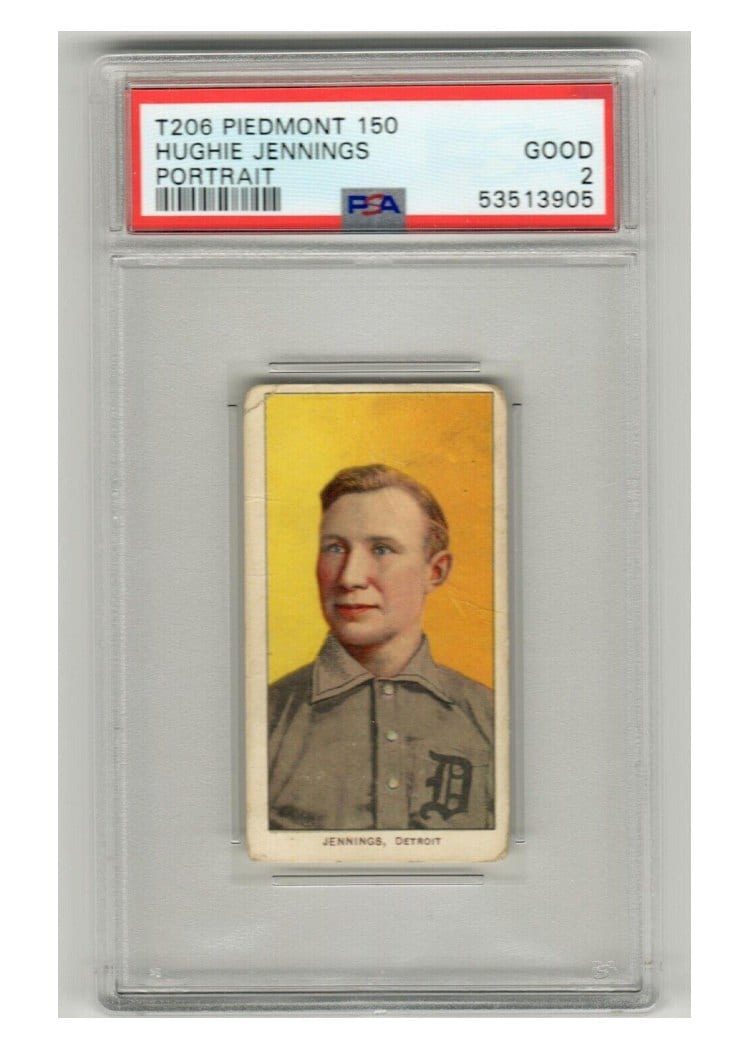 1909 T206 Piedmont 350 Hughie Jennings card