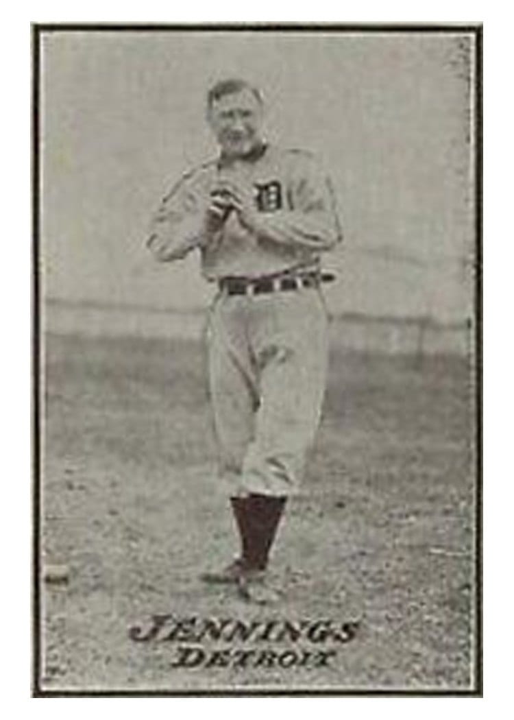 1913 Tom Barker Game Hughie Jennings card
