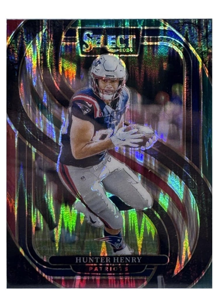 2024 Panini Select Base Set Hunter Henry Green Red Prizm Shock #160 card