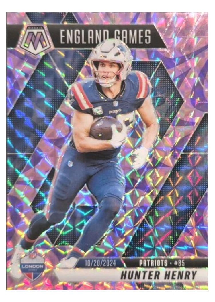2025 Panini Mosaic Base Set Hunter Henry Blue Sparkle #262 card