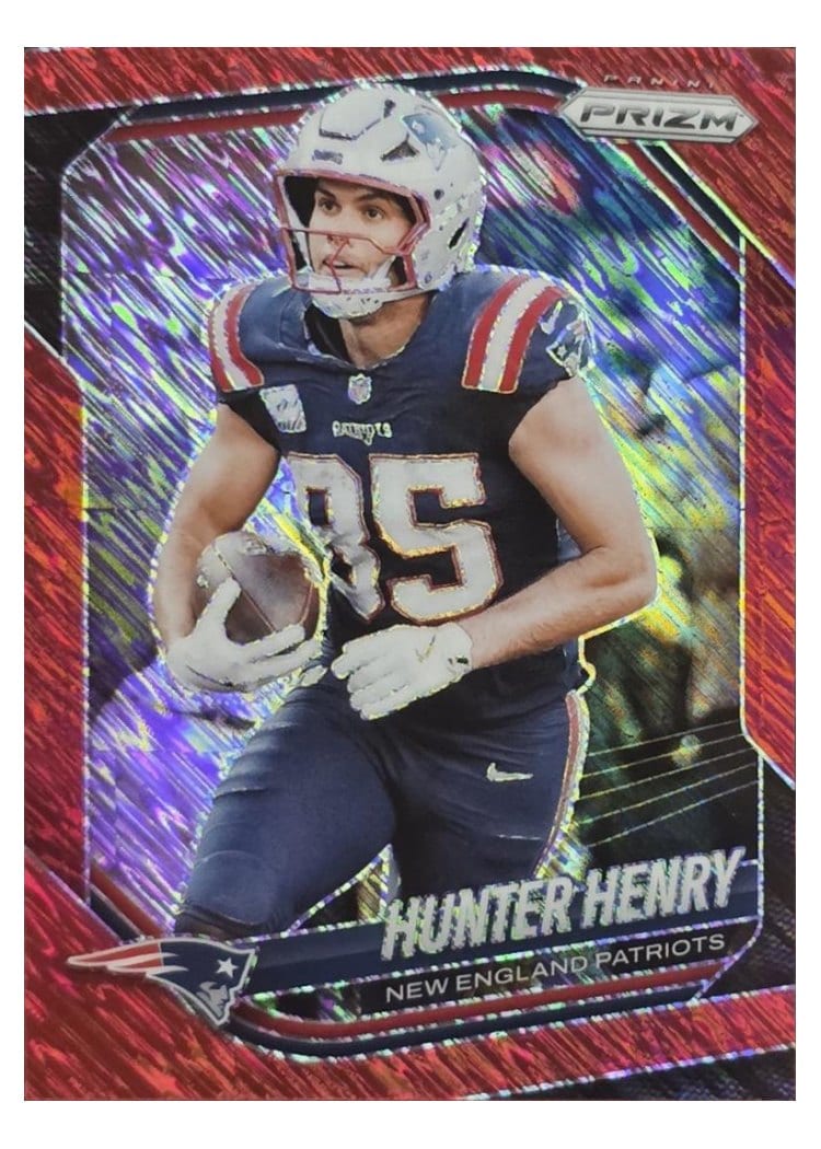 2025 Panini Prizm Base Set Hunter Henry Red Shimmer #33 card