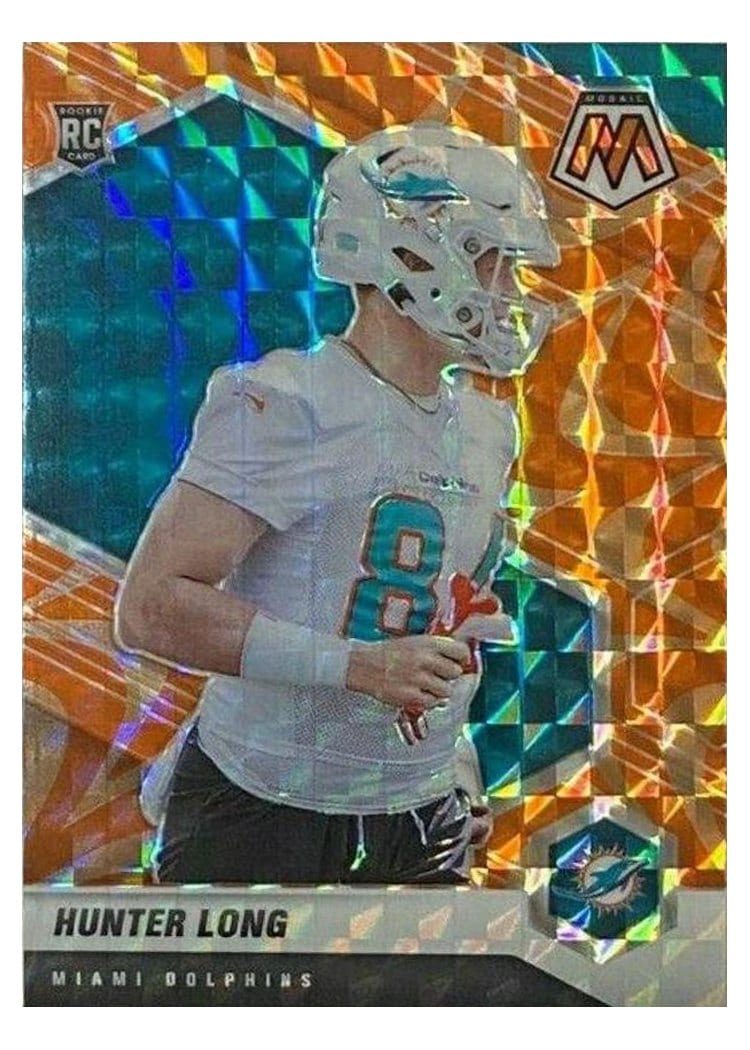 2021 Panini Mosaic Base Set Hunter Long Reactive Orange Mosaic #384 card