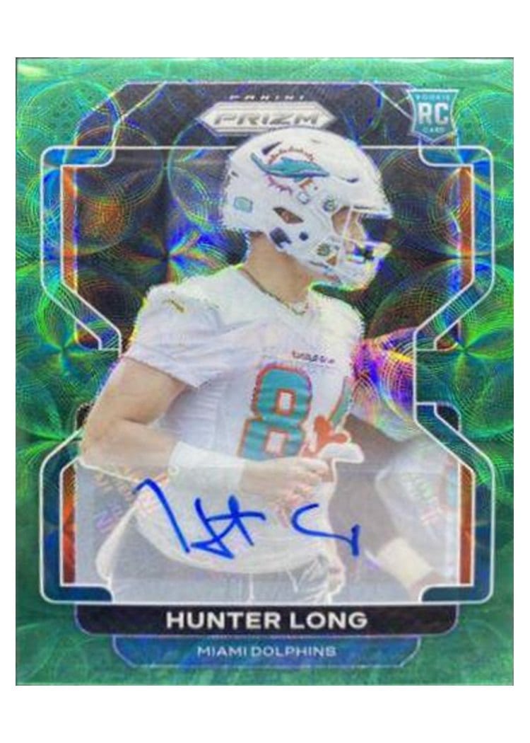 2021 Panini Prizm Base Set Hunter Long Autograph Green Scope Prizm #414 card