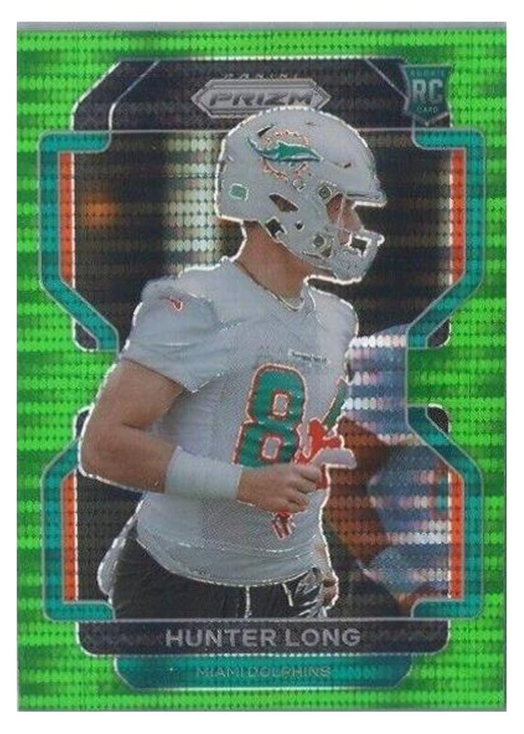 2021 Panini Prizm Base Set Hunter Long Green Shimmer #414 card