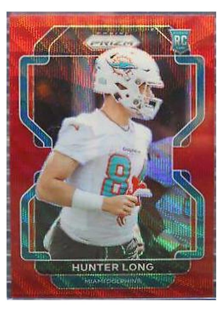2021 Panini Prizm Base Set Hunter Long Red Wave Prizm #414 card