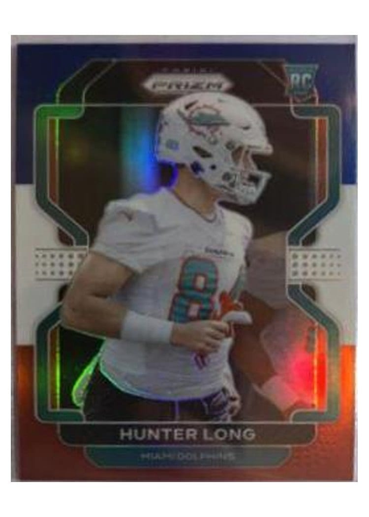 2021 Panini Prizm Base Set Hunter Long Red White and Blue Prizm #414 card