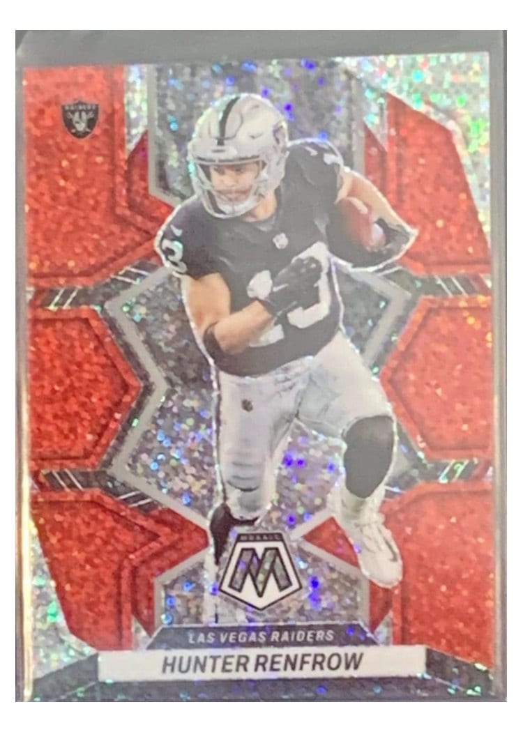 2022 Panini Mosaic Base Set Hunter Renfrow Red Sparkle #118 card