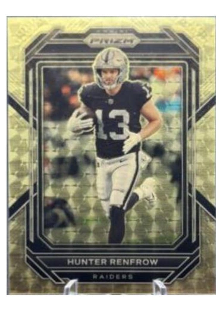 2022 Panini Prizm Base Set Hunter Renfrow Gold Vinyl #172 card