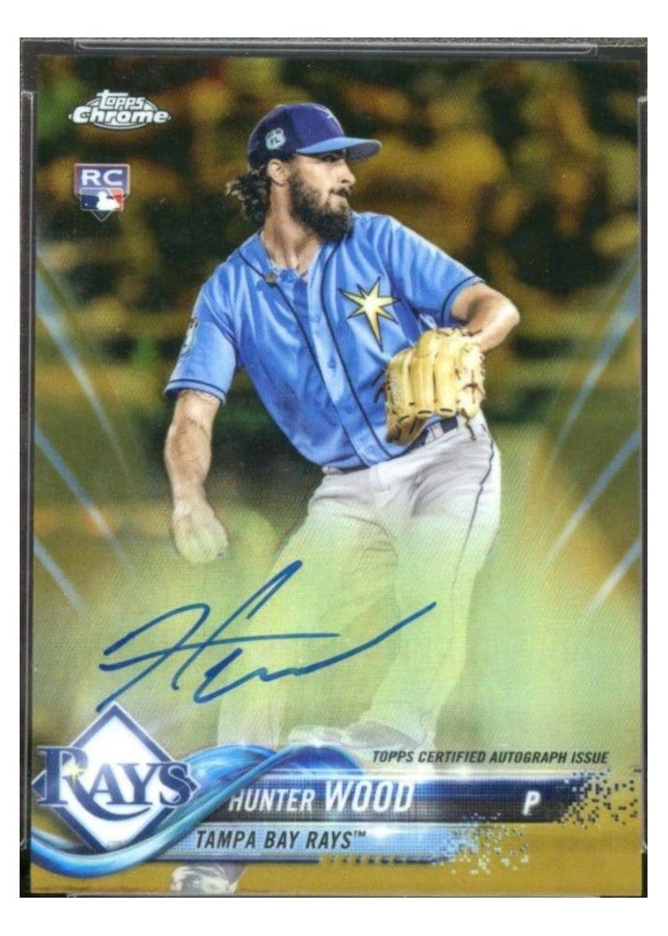 2018 Topps Chrome Rookie Autographs Hunter Wood #RA-HW card