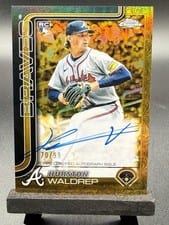 2025 Topps Gilded Collection Chrome Gold Autographs Hurston Waldrep #CGA-HW card