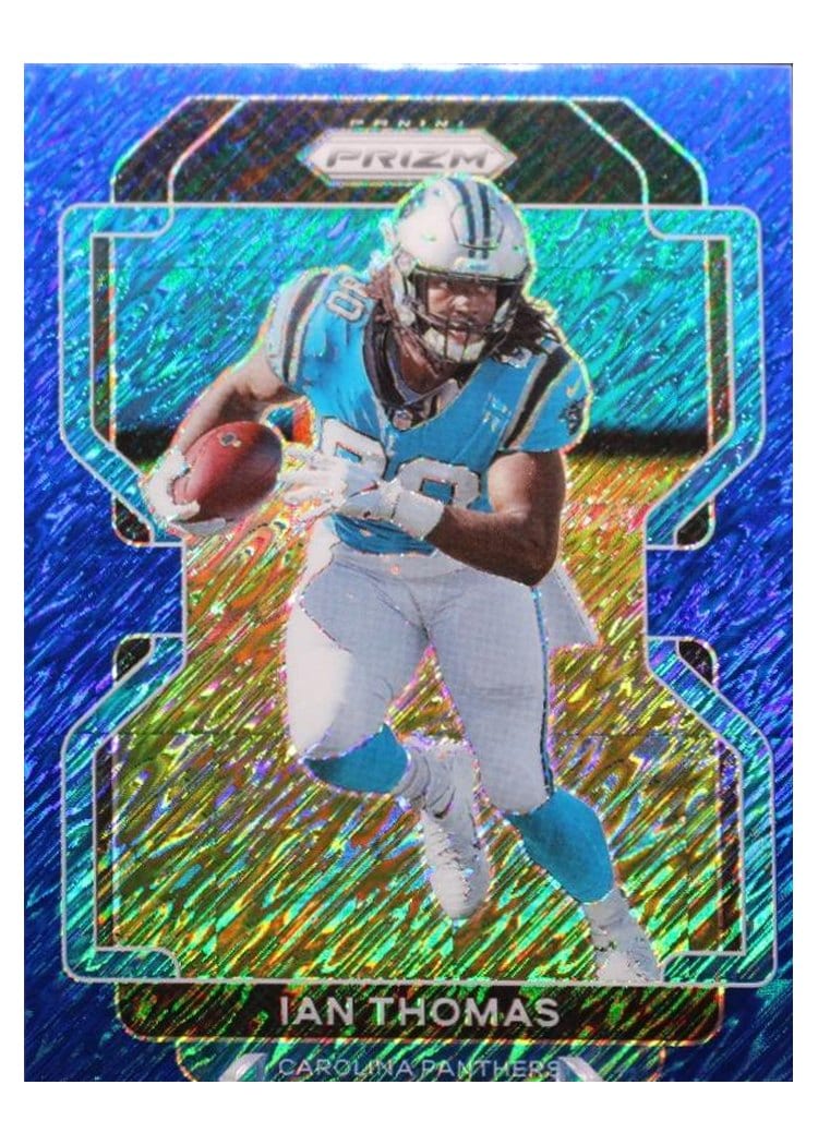 2021 Panini Prizm Base Set Ian Thomas Blue Shimmer #313 card