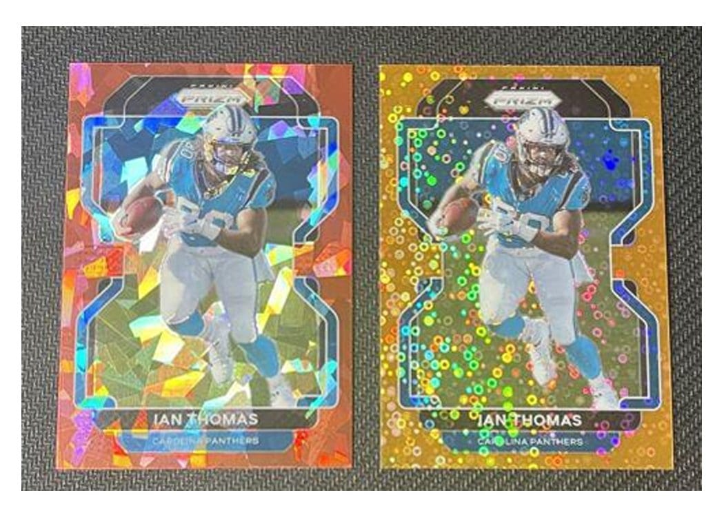 2021 Panini Prizm Base Set Ian Thomas Red Ice Prizm #313 card