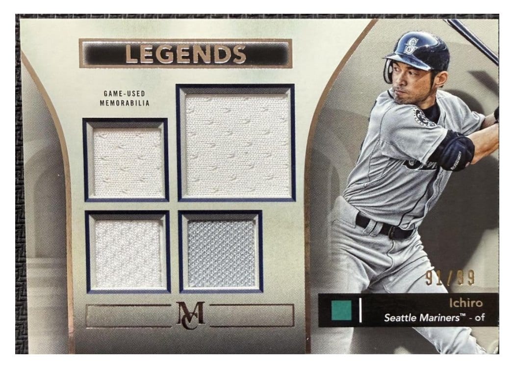2024 Topps Museum Collection Single Player Primary Pieces Quad Relics Legends Ichiro #SPPQR-I card
