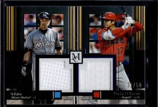 2024 Topps Museum Collection Dual Meaningful Material Relics Ichiro / Shohei Ohtani #DMMR-IOH card